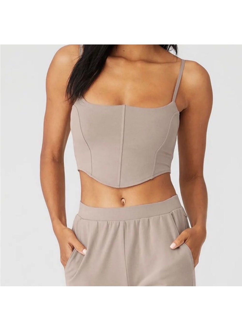 Alo Yoga Taupe Softsculpt Bra Tank Top Medium NWOT